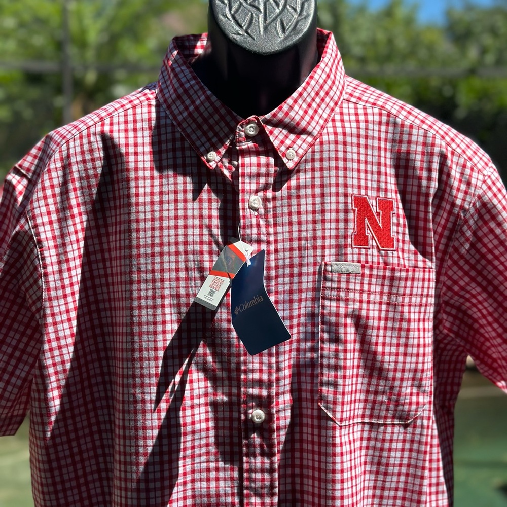 COLUMBIA NEBRASKA RAPID RIVERS BUTTON DOWN SHIRT (L) - Picture 2 of 5